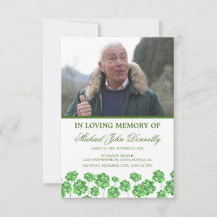 Order of Service Shamrock Funeral Program Invitation