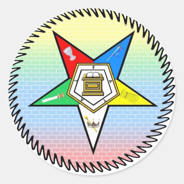 order of the eastern star classic round sticker (Front)