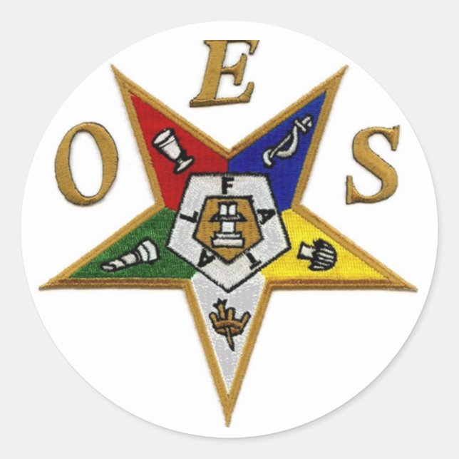 ORDER of the EASTERN STAR Classic Round Sticker (Front)
