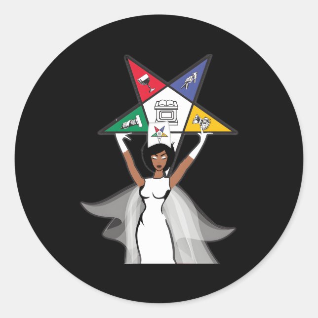 Order Of The Eastern Star Oes Diva Fatal Sistar Of Classic Round Sticker (Front)