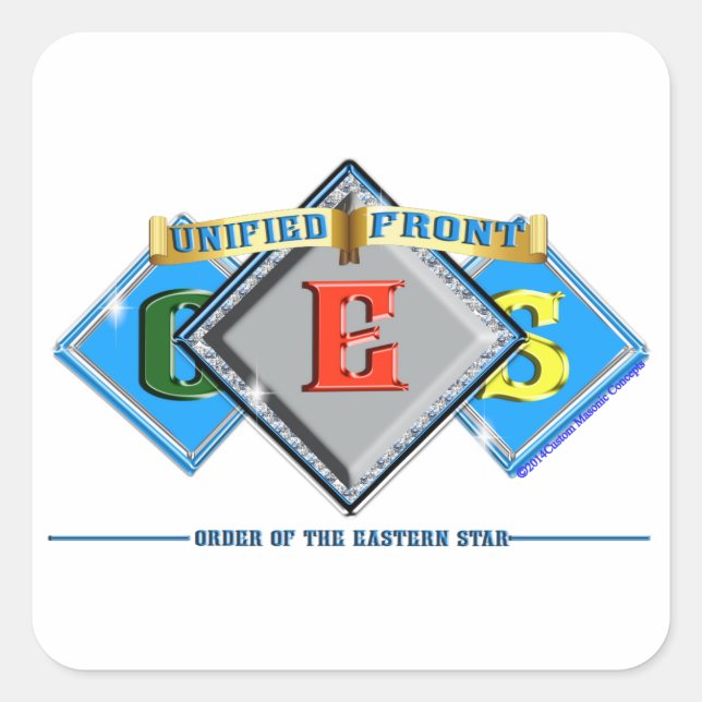 Order of the Eastern Star OES Square Sticker (Front)