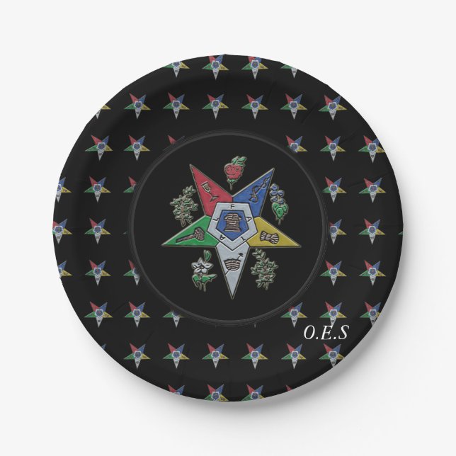 Order Of The Eastern Star Paper Plate (Front)