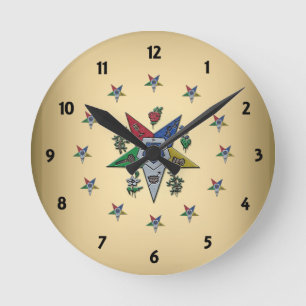 Order Of The Eastern Star Round Clock