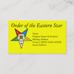 Order of the Eastern Star Yellow Business Card