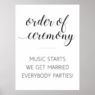Order of Wedding Ceremony Sign - Alejandra