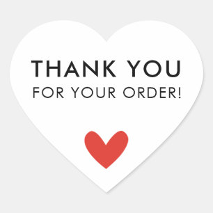 ORDER PACKAGING THANK YOU cute heart Heart Sticker