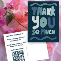 Order THANK YOU Blue Curvy Bubbleletters Custom QR
