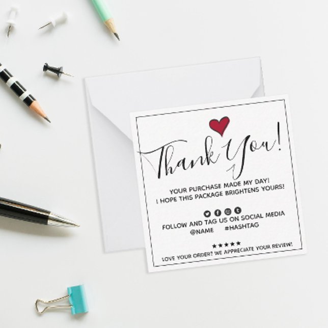 Order Thank You Card (Let your customers know you appreciate their business with these personalized thank you cards.)