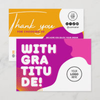 Order Thank You For Choosing Us Colourful Card