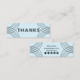 ORDER THANK YOU Minimalist Abstract Unique Graphic Mini Business Card