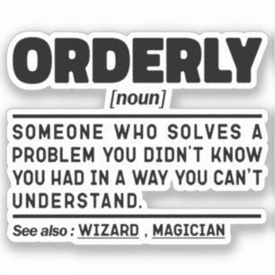 Orderly Noun Sarcastic Quote Healthcare Cool