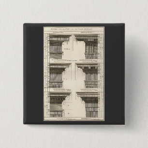 Orders of Architecture, Vintage Entablatures 15 Cm Square Badge