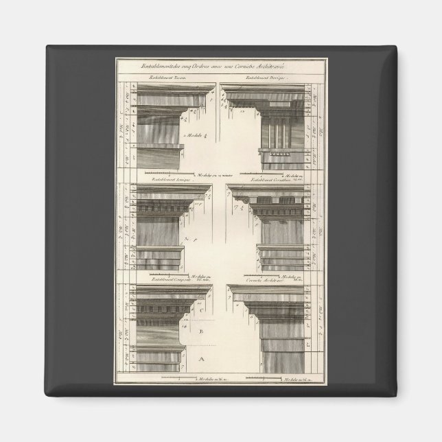 Orders of Architecture, Vintage Entablatures Magnet (Front)