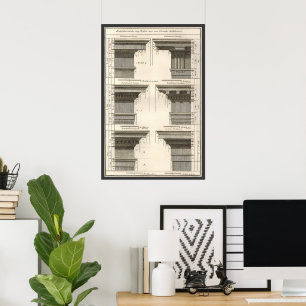 Orders of Architecture, Vintage Entablatures Poster