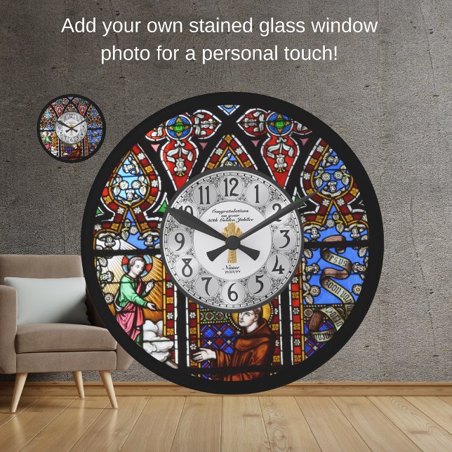 Ordination Anniversary Clock Stained Glass Custom (Creator Uploaded)