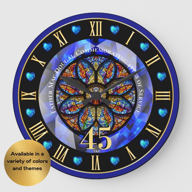 Ordination Anniversary Personalised Priest 45th Large Clock (Creator Uploaded)