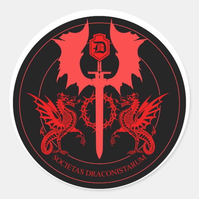 ORDO DRAGON CLASSIC ROUND STICKER (Front)