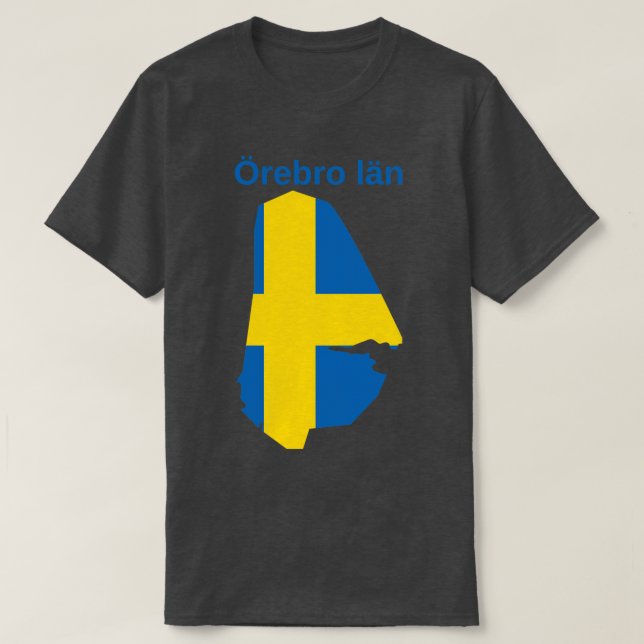 Orebro County Map Sweden T-Shirt (Design Front)