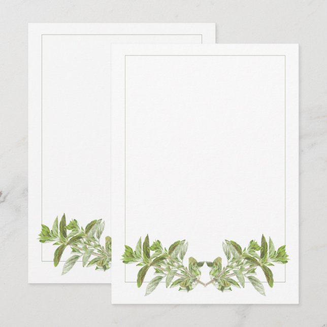 OREGANO 4.5x6.25 Flat Card / Vertical (Front/Back)
