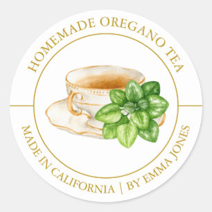Oregano Tea Modern label