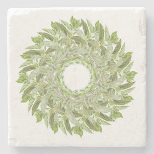 OREGANO WREATH Marble Stone Coaster