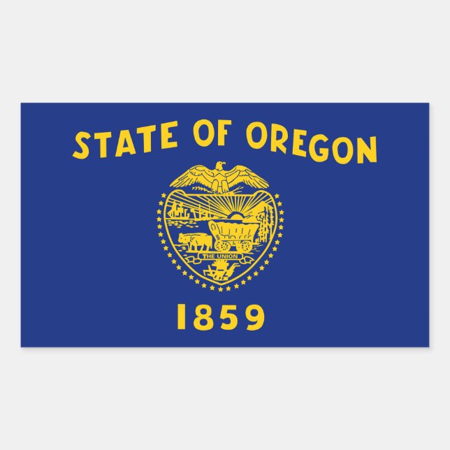 Oregon 1859 Flag Rectangular Sticker (Front)