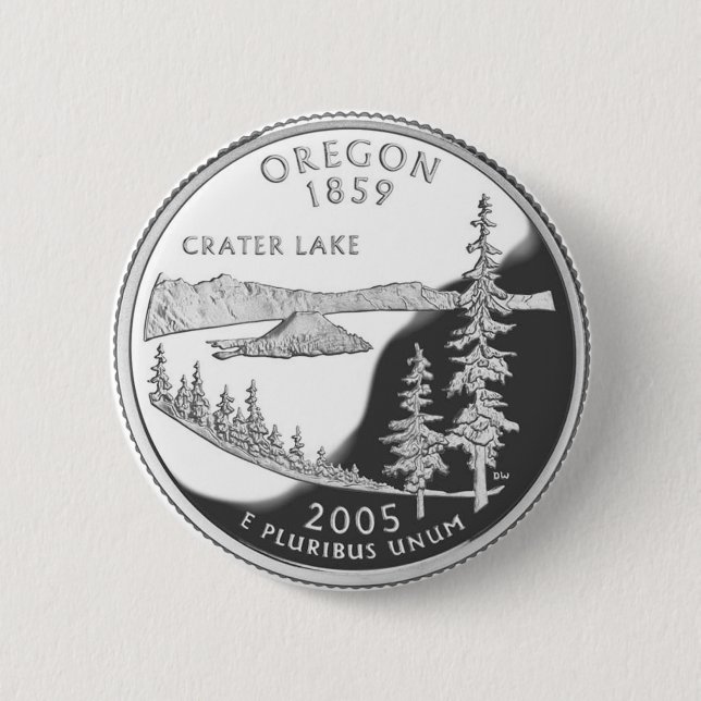 Oregon 6 Cm Round Badge (Front)