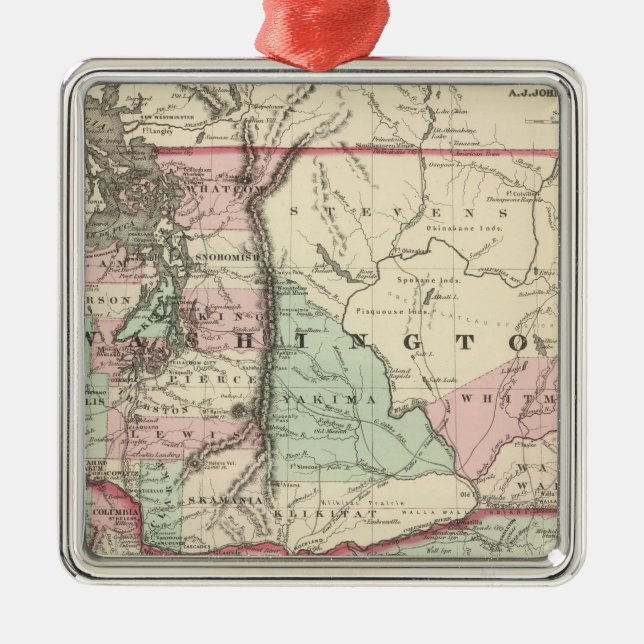 Oregon and Washington Metal Tree Decoration (Front)