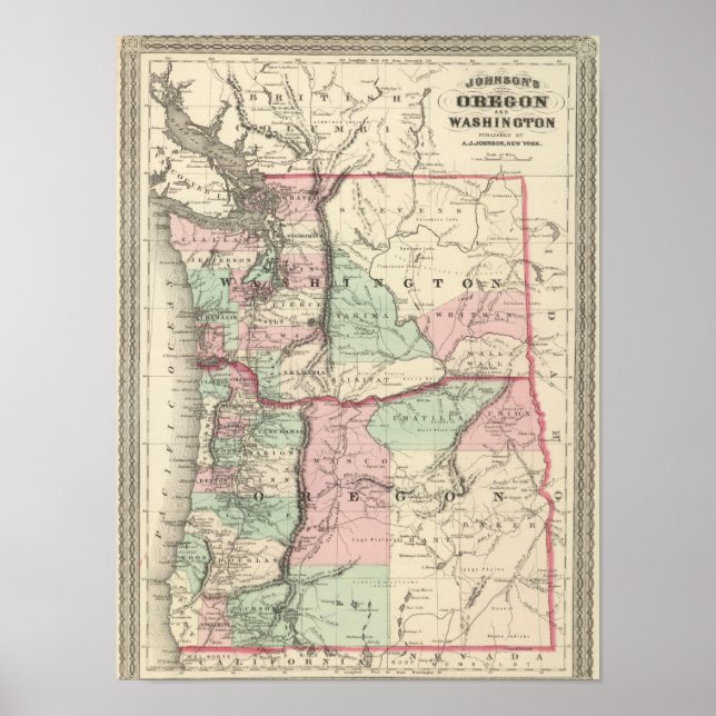 Oregon and Washington Poster (Front)