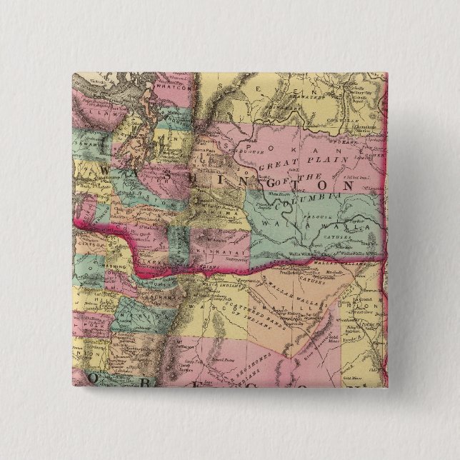 Oregon and Washington Territory 15 Cm Square Badge (Front)