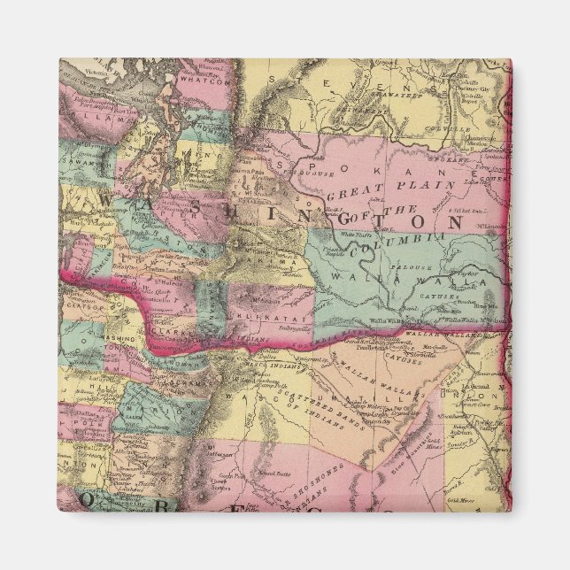 Oregon and Washington Territory Magnet (Front)