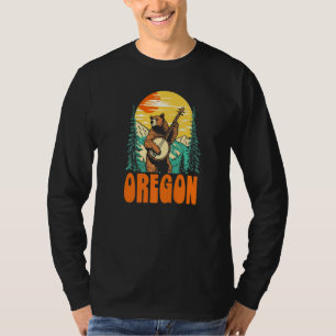 Oregon Banjo Picking Bear Outdoor & Music T-Shirt
