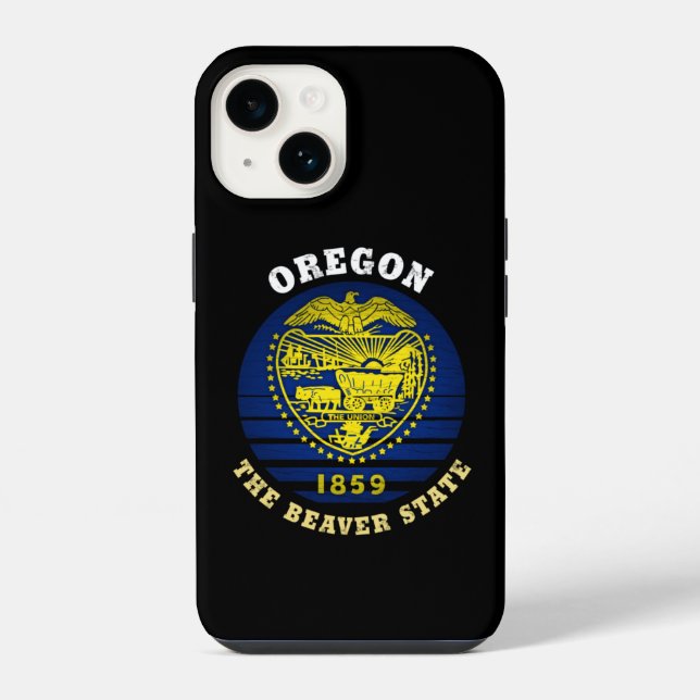 OREGON BEAVER STATE FLAG iPhone CASE (Back)