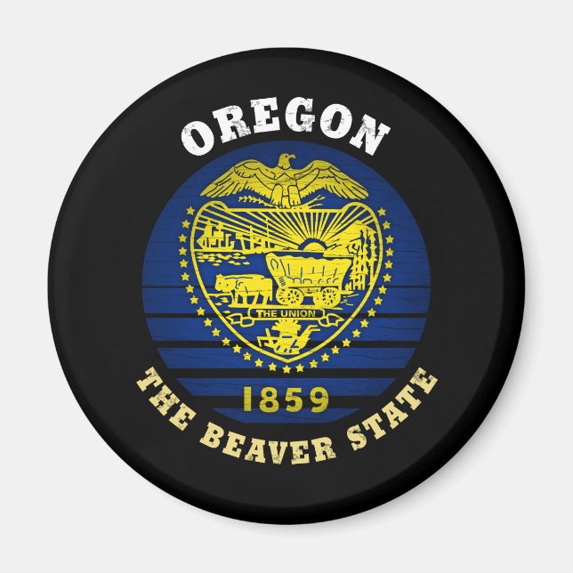OREGON BEAVER STATE FLAG MAGNET (Front)