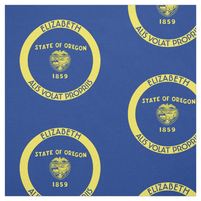 Oregon Beaver State Personalised Flag Fabric (Swatch)
