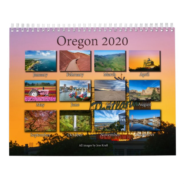 Oregon Calendar 2020 (Back)