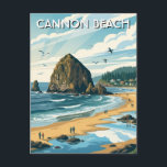 Oregon Cannon Beach Travel Postcard<br><div class="desc">The Oregon Coast stretches for over 360 miles along the Pacific Ocean, offering a dramatic mix of rugged cliffs, sandy beaches, dense forests, and charming seaside towns. Unlike many coastal areas, every inch of Oregon’s coastline is open to the public, giving visitors endless access to explore tide pools, walk along...</div>