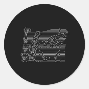 Oregon Cascade Mountain Range Elevation Map Topo G Classic Round Sticker
