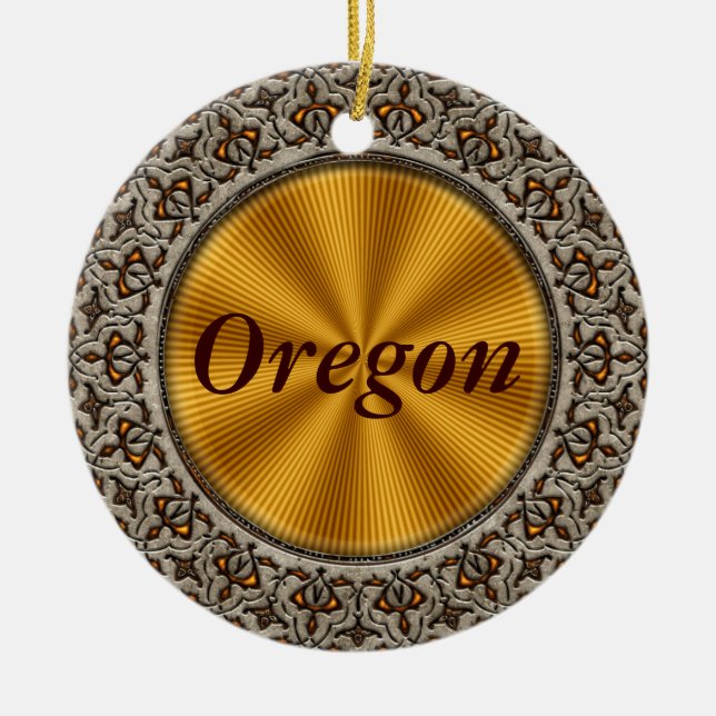 Oregon Ceramic Tree Decoration (Front)