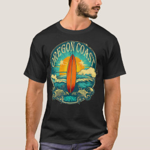 Oregon Coast Distressed Vintage Look Surf Surfing  T-Shirt