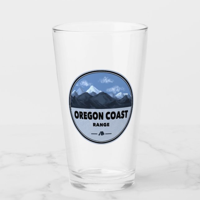 Oregon Coast Mountain Range Camping Glass (Front)