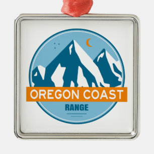 Oregon Coast Mountain Range Stars Moon Metal Tree Decoration