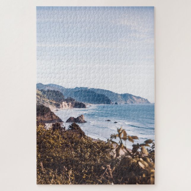 Oregon Coast Ocean and Mountains Photography Poste Jigsaw Puzzle (Vertical)