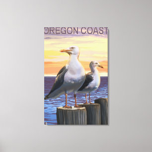 Oregon Coast Sea Gulls Canvas Print