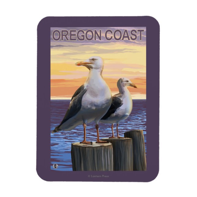 Oregon Coast Sea Gulls Magnet (Vertical)