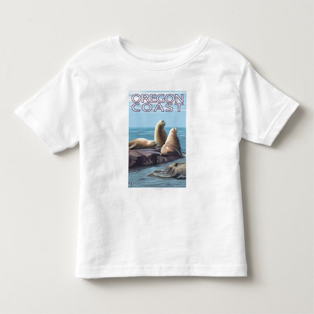 Oregon Coast Sea Lions Toddler T-Shirt (Front)
