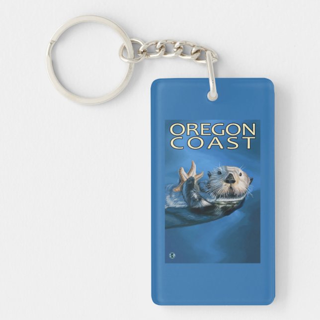 Oregon Coast Sea Otter Key Ring (Front)