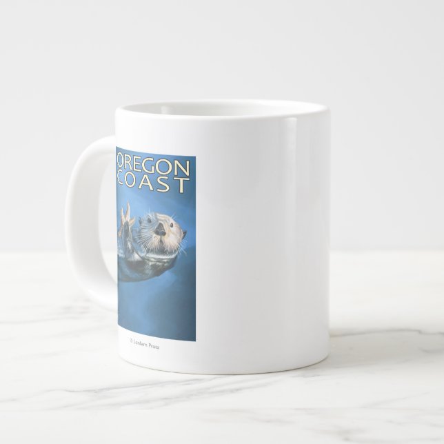 Oregon Coast Sea Otter Large Coffee Mug (Front Left)
