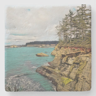 Oregon Coast Stone Coaster