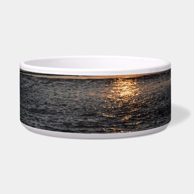 Oregon Coast Sunset Photo Pet Bowl (Front)